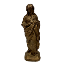 Vintage Sacred Heart of Jesus Statue Cast Metal  6” Jean-M. Bonnassieux ... - $29.99