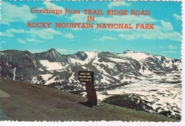 Colorado Postcard Highest Point Trail Ridge Road Rocky Mountain National Park - £1.74 GBP