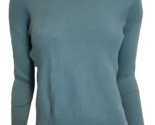 Talbots Petite Blue Ribbed Knit Funnel Neck Long Sleeve Top Size P - $28.49