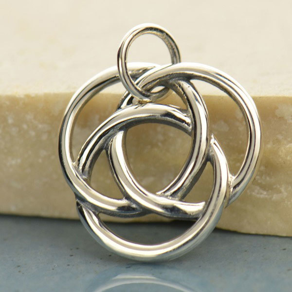 Sterling Silver Infinite Circles Love Knot Charm 17x16mm - $32.12
