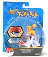 1 Count Tomy Pokemon Throw N Pop Pikachu Poke Ball Throw Into Battle Age... - £15.73 GBP