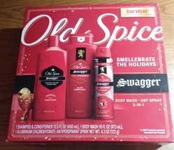 NEW Old Spice Smellebrate The Holidays SWAGGER 3 Pc Body Care Gift Set - £11.72 GBP