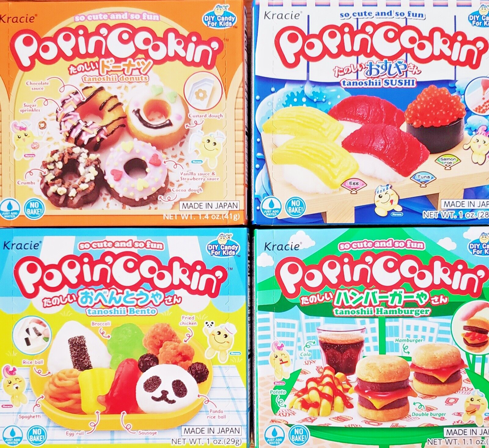 Kracie Popin Cookin DIY Candy Kit 4 Pack Tanoshii HamburgerDonutsSushi  Bento
