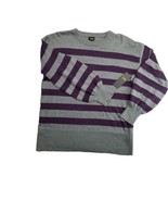 Vintage New LEE Crew Neck Sweater Womens L  Long Puff Sleeve Gray Purple... - $21.84