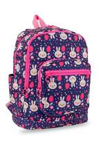 Rabbit Patterned Navy Blue 4-Compartment Washable Girls Primary School Backpack - £57.34 GBP