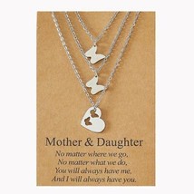 3 PC Mother Daughter Butterfly Necklace Set 18&quot;-20&quot; Stainless Steel - £7.77 GBP