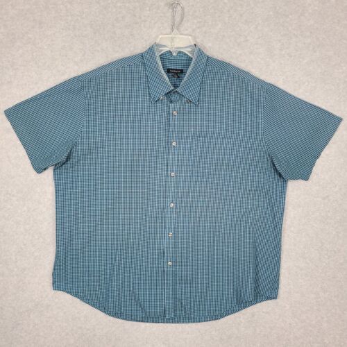 Primary image for Van Heusen Men's Dress Shirt Short Sleeve Plaid XXL 18 18.5