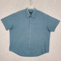 Van Heusen Men&#39;s Dress Shirt Short Sleeve Plaid XXL 18 18.5 - $9.74