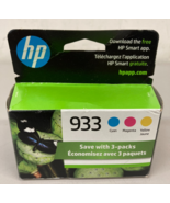 HP 933 Genuine 3 Pack Ink Cartridges 933 Cyan Magenta Yellow 3555 - EXP 11/2026 - $24.95