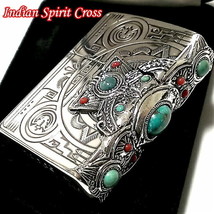 Indian Spirit Cross Silver Plating Turquoise 3 sided processing Zippo MIB - $156.00