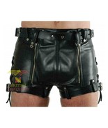 32&quot; MEN&#39;S LEATHER CHASTITY SHORTS (RESTRAINTS CHASTITY SHORTS) PADLOCKS(... - $80.26