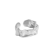 S&#39;STEEL Irregular Women&#39;s Ring 925 Sterling Silver Minimalist Designer Gold Hand - £21.23 GBP