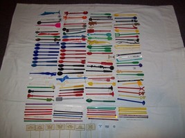 Vintage Lot Of About 140 Plastic Swizzle Sticks Cocktail Stirrers Spoons Advert. - £9.43 GBP