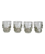 Set of 4 Clear Glass Gothic Skeleton Skull Face Liquor Shot Glasses Shoo... - $24.49 CAD