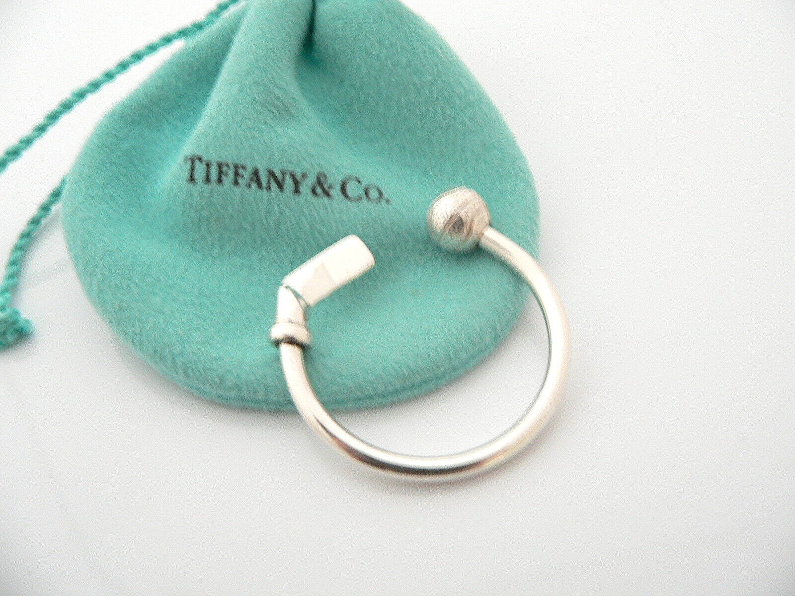 Tiffany & Co Silver Basketball Ball Key Ring Keychain Sports Lover Gift Pouch - $368.00