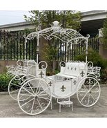 Zaer Ltd. Large Parisian Style Iron Carriage with Planters Antoinette (A... - £4,821.42 GBP