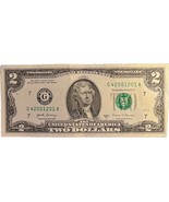 $2 Dollar Bill Fancy Serial 42001201 birthday / anniversary February 1, ... - $19.99