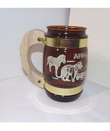 Siesta Ware African Safari Vtg Port Clinton Ohio Souvenir Mug Brown Glas... - £15.95 GBP