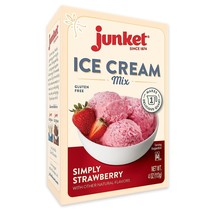 Junket Simply Strawberry Ice Cream Mix 4 Oz Kosher &amp; Gluten Free 03/2024, 8 Pack - £18.73 GBP