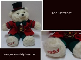 Top Hat Teddy Stuffed Bear 1993 Plush 21" - $26.99