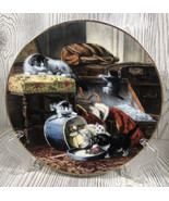 W.S. George 1990 Cat/Kitten Victorian Collector Plate MISCHIEF WITH THE ... - $13.44 CAD