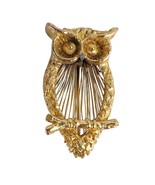 Vintage Capri Gold-tone Owl 1.6&quot; Brooch Pin, Midcentury Modern Retro Cla... - $304.10 MXN