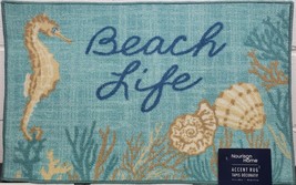 Printed Kitchen Accent Rug (17&quot;x28&quot;) Sealife,Seahorse &amp; Sea Shells,Beach Life,Nr - £14.78 GBP