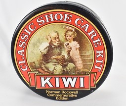 Vtg Kiwi Classic Shoe Care Kit Norman Rockwell Empty Commemorative Edition Tin - £22.09 GBP