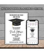 Graduation Invitation and Social Media Post Template - Editable in Canva - $11.99