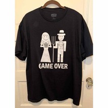 Game Over Engagement Newlywed Just Married Graphic Tshirt Black Size XXL - £10.26 GBP