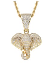 Lord ganesh pendant hindu elephant power necklace gold plated evil eye shield k4 - £17.84 GBP