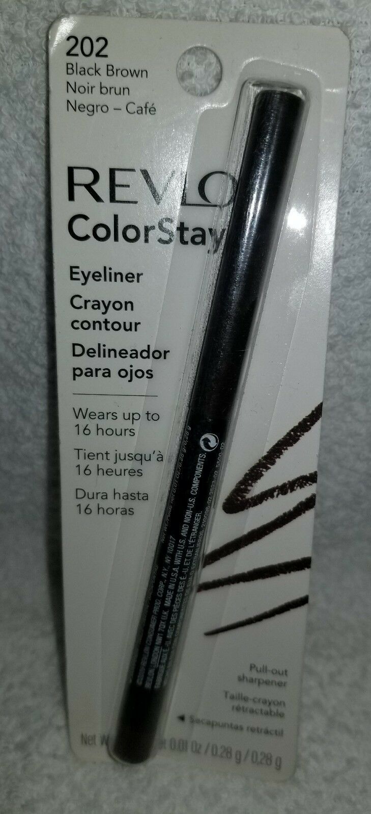Revlon ColorStay 202 BLACK BROWN Eyeliner Softflex Pull-Out Sharpener .0... - $9.89