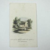 Color Litho Print Artist&#39;s Brook Bridge &amp; Mill Meadows North Conway NH A... - $14.99