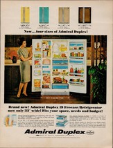 1966 Admiral Duplex Freezer Refrigerator Vintage Print Ad Now In Four Si... - $25.98