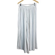 World Market Pants Women Large XL White Wide Leg Stripe Elastic Drawstring Waist - £19.53 GBP