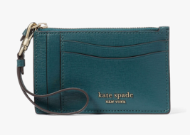 Kate Spade Morgan Saffiano Leather card Case holder wristlet Key Fob ~NWT~ Green - £58.92 GBP