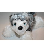 Aurora Husky Puppy Dog Silky Plush 7&quot; Soft Toy Ice Blue Eyes Bean Bag St... - £11.59 GBP