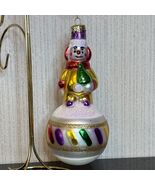 Vintage Christmas Clown Ornament Peschka Old World Circus Bozo Blown Glass - $17.26