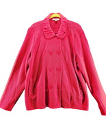 Coldwater Creek Womens Jacket Red Size 1X Acrylic Blend Button CloseLong... - $19.00