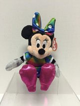 Disney TY - Minnie Mouse - Rainbow Polka Dot Dress Plush 6in - $9.85