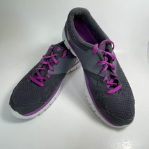 Nike Flex Women&#39;s Shoes Sz 9 Gray Purple Flex Running Jogging Tennis Shoes - £13.14 GBP