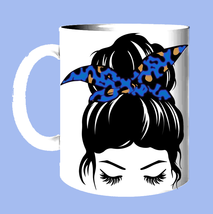 Designer 11oz Mug_Girl with Blue Bun - $18.00