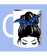 Designer 11oz Mug_Girl with Blue Bun - £14.16 GBP
