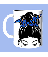 Designer 11oz Mug_Girl with Blue Bun - $24.69 CAD