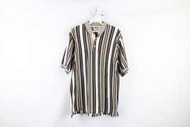 Vintage 90s Streetwear Mens Size Medium Striped Color Block Collared Pol... - $552.29 MXN