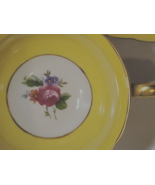 Vintage Royal Bayreuth Germany US Zone Tea Cup &amp; Saucer Set Yellow with ... - $34.65