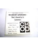 1972 Ad Co-Op The Grocery Supermarket, 609-619 W. Clinton, Ithaca, N.Y. - $12.32 CAD