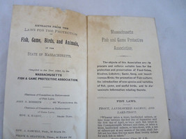 Antique 1888 Massachusetts Fish Game Laws booklet hunting - £41.16 GBP