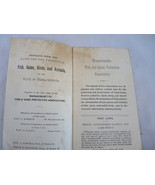 Antique 1888 Massachusetts Fish Game Laws booklet hunting - $73.71 CAD