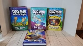 Lot Of 4 Dog-Man By Dav Pilkey Mothering Heights, Fetch-22, Lord of The Fleas... - £18.13 GBP